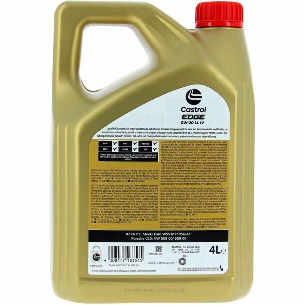 Motorolie Castrol EDGE Benzine/Diesel Hybrid 0W20 LL IV 4L
