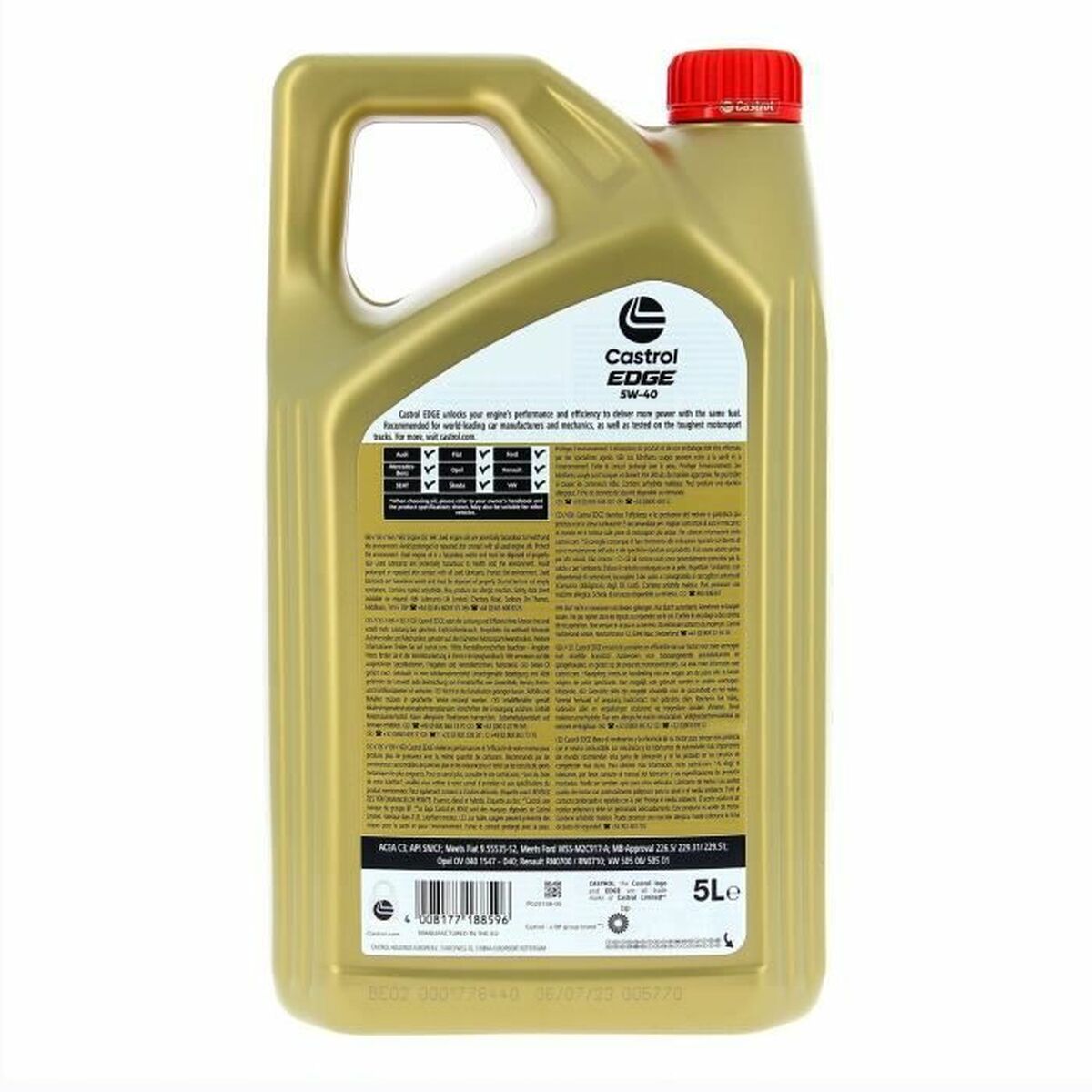 Motorolie Castrol Edge Benzine/Diesel Hybrid 5W40 5L