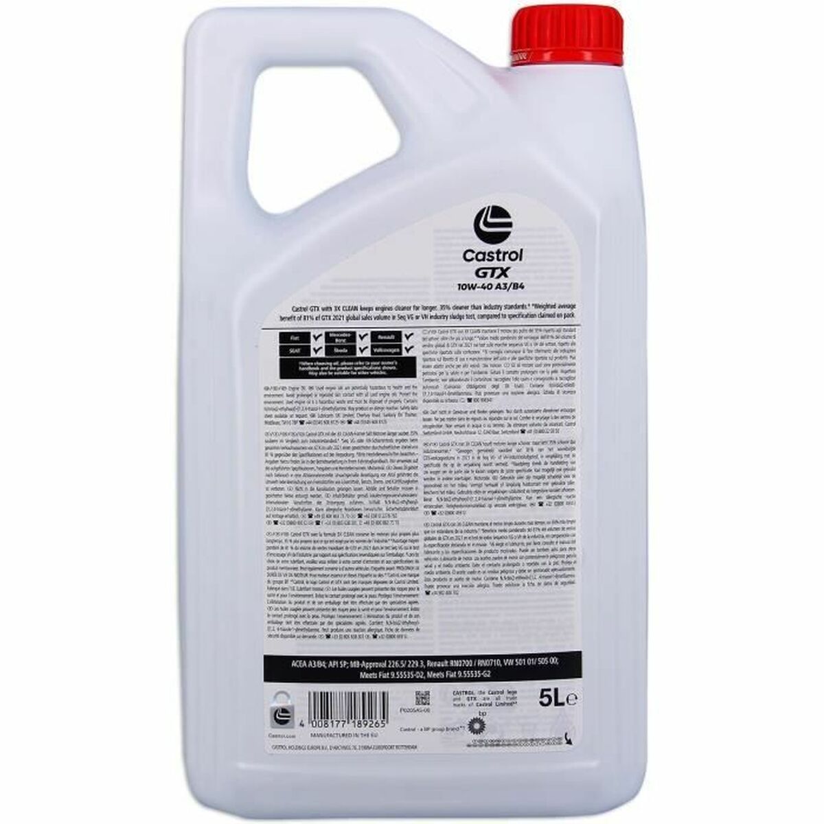 Motorolie Castrol GTX Petrol Diesel 10W40 A3/B4 5L